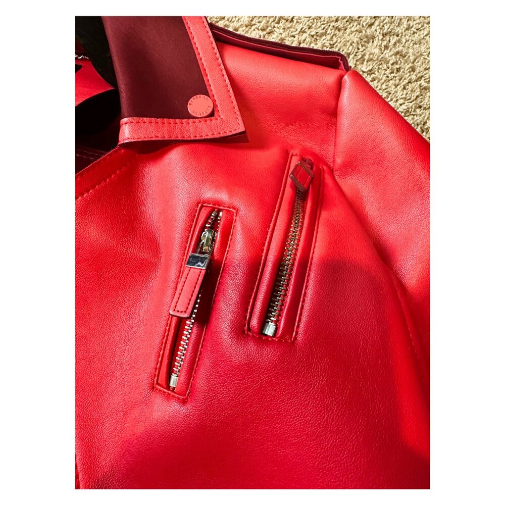 Express Red Color Block Minus The Faux Leather Mo… - image 5